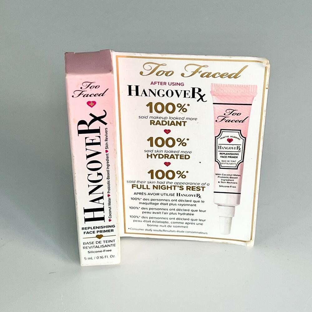 Too Faced HangoveRX Replenishing Face Primer Hydrate Travel .16 fl oz 5ml NIB